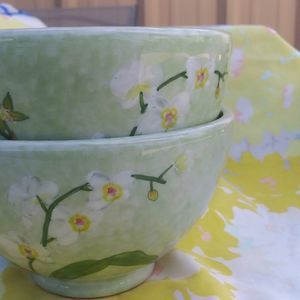 2 Bowls . Ambiance Collection Orchid Splendor